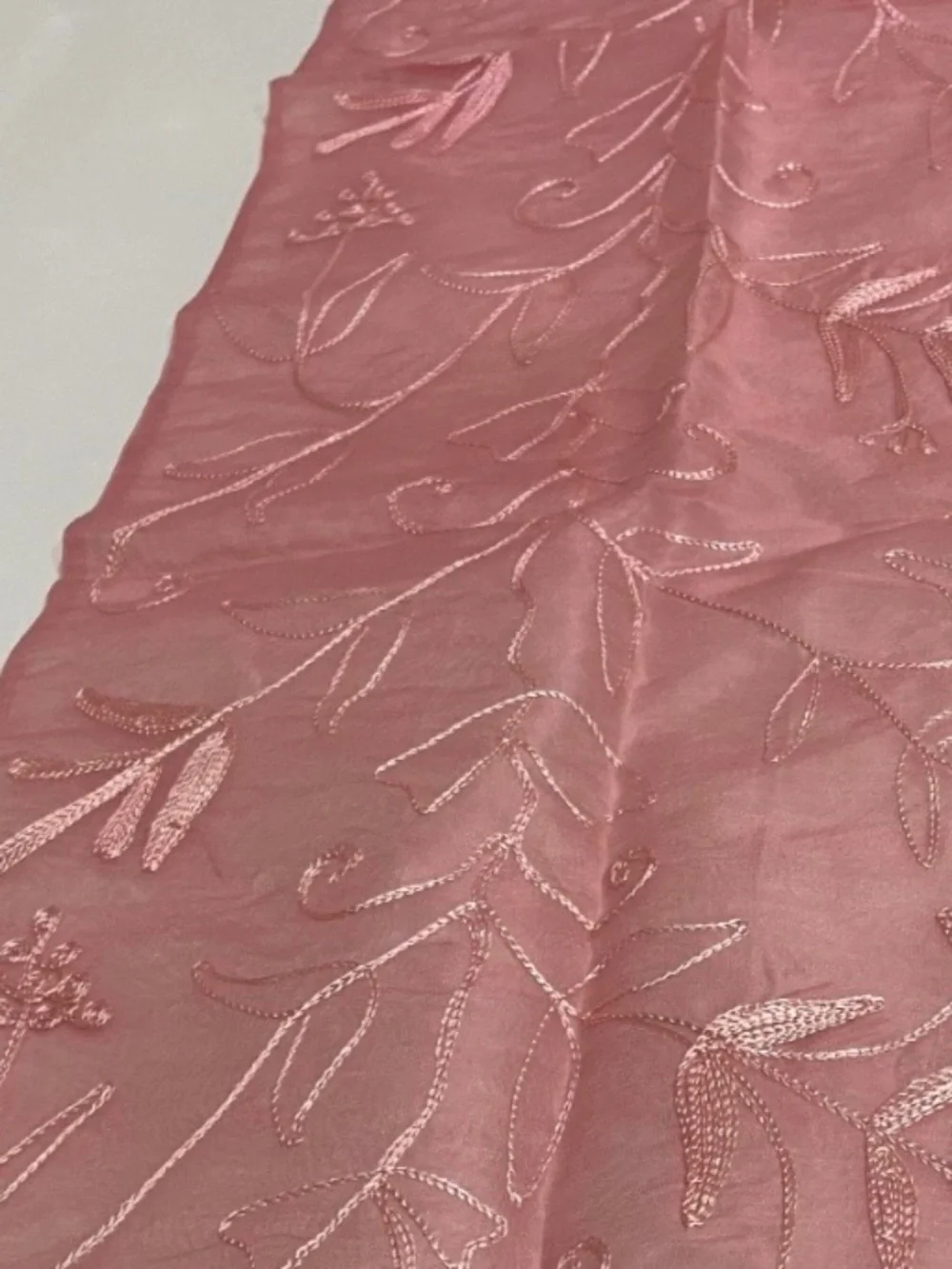 Vintage April Cornell Rose Silk Blend Runner; Like New; Embroidered